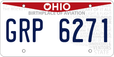 OH license plate GRP6271