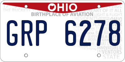 OH license plate GRP6278