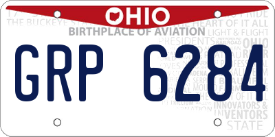 OH license plate GRP6284
