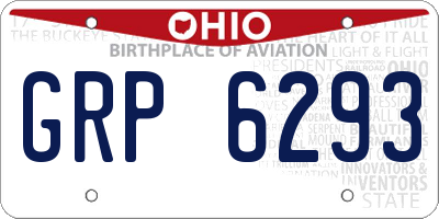 OH license plate GRP6293