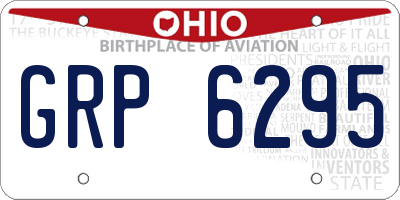 OH license plate GRP6295