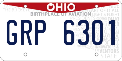 OH license plate GRP6301