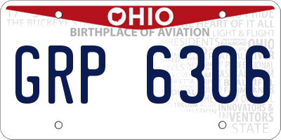 OH license plate GRP6306