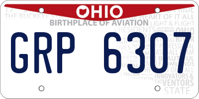 OH license plate GRP6307