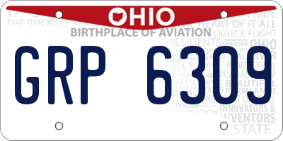 OH license plate GRP6309