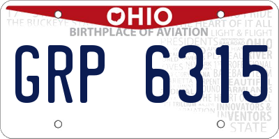 OH license plate GRP6315