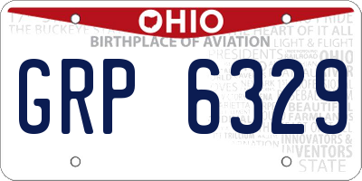 OH license plate GRP6329