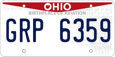 OH license plate GRP6359