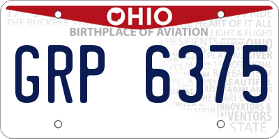 OH license plate GRP6375