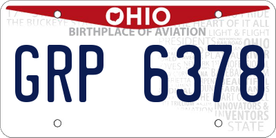 OH license plate GRP6378