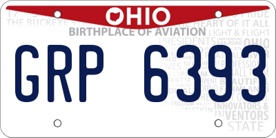 OH license plate GRP6393