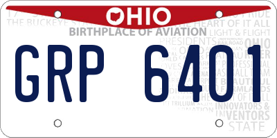 OH license plate GRP6401