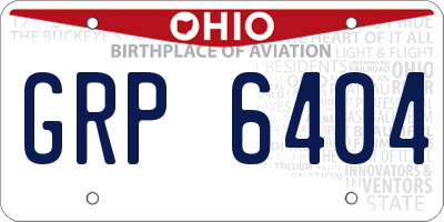 OH license plate GRP6404