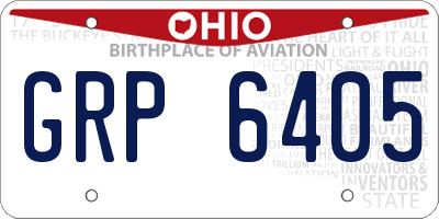 OH license plate GRP6405