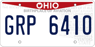 OH license plate GRP6410