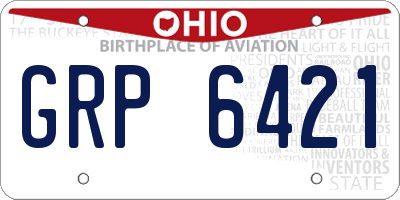 OH license plate GRP6421