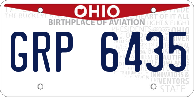 OH license plate GRP6435