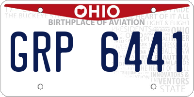 OH license plate GRP6441