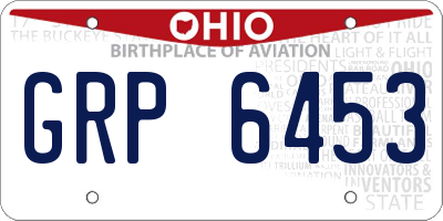 OH license plate GRP6453