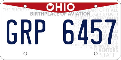 OH license plate GRP6457