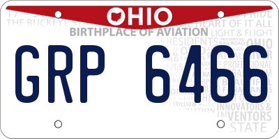 OH license plate GRP6466