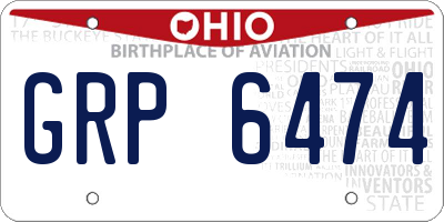 OH license plate GRP6474