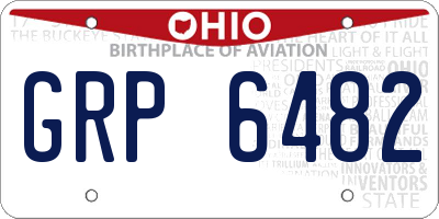 OH license plate GRP6482