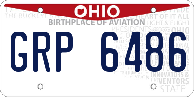 OH license plate GRP6486