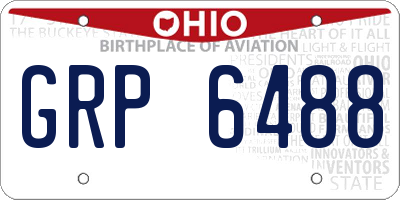 OH license plate GRP6488