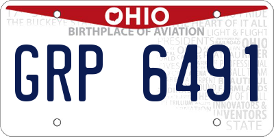OH license plate GRP6491