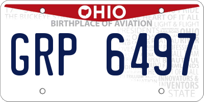 OH license plate GRP6497