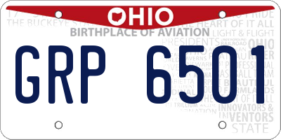 OH license plate GRP6501