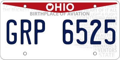 OH license plate GRP6525