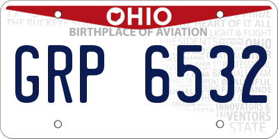 OH license plate GRP6532