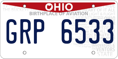 OH license plate GRP6533