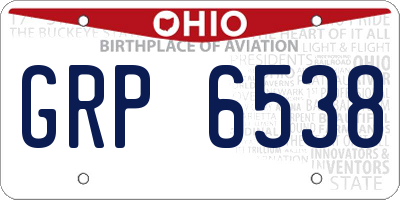 OH license plate GRP6538