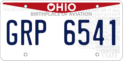 OH license plate GRP6541