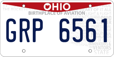 OH license plate GRP6561