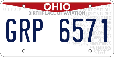 OH license plate GRP6571