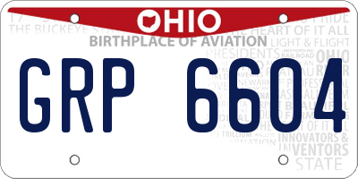OH license plate GRP6604