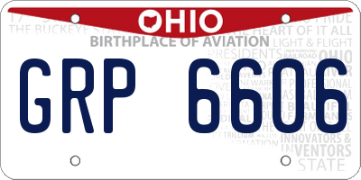 OH license plate GRP6606