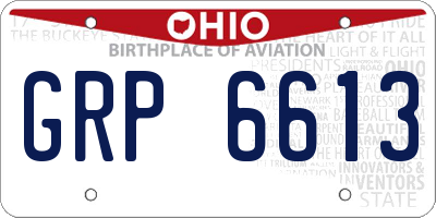 OH license plate GRP6613
