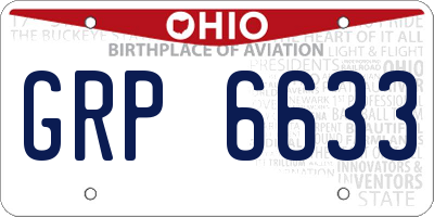 OH license plate GRP6633