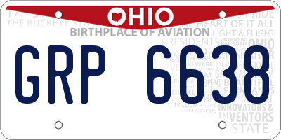OH license plate GRP6638