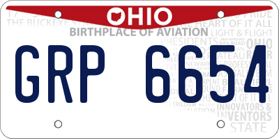 OH license plate GRP6654
