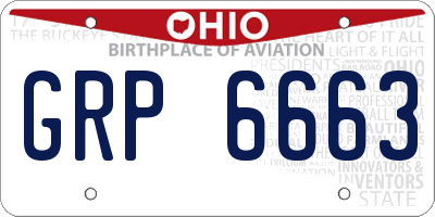 OH license plate GRP6663