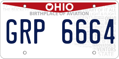 OH license plate GRP6664