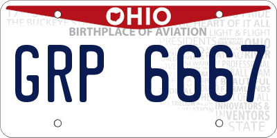 OH license plate GRP6667