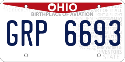OH license plate GRP6693
