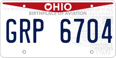 OH license plate GRP6704